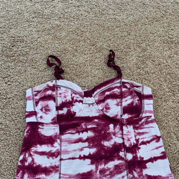 Dark pink tie dye tank top - Picture 2 of 2